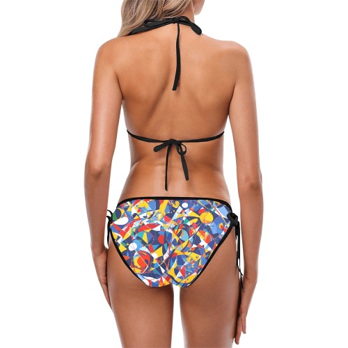 Charming geometric colorful abstract fantasy. Custom Bikini Swimsuit (Model S01)