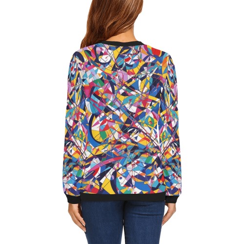 Shapes and colors. Contemporary abstract art. All Over Print Crewneck Sweatshirt for Women (Model H18)