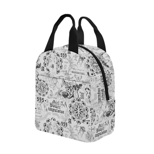 Inspirational tattoo pattern Zipper Lunch Bag (Model 1720)