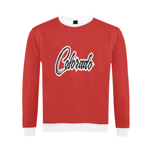 RED All Over Print Crewneck Sweatshirt for Men (Model H18)
