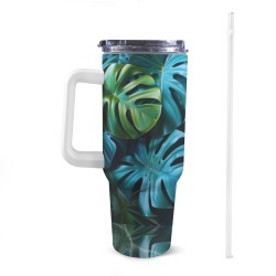 Floral Style 9 40oz Tumbler with Handle