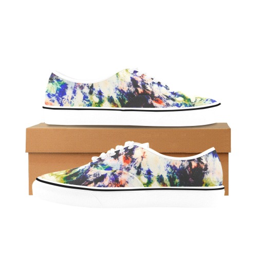 Modern watercolor colorful marbling B Classic Women's Canvas Low Top Shoes (Model E001-4)