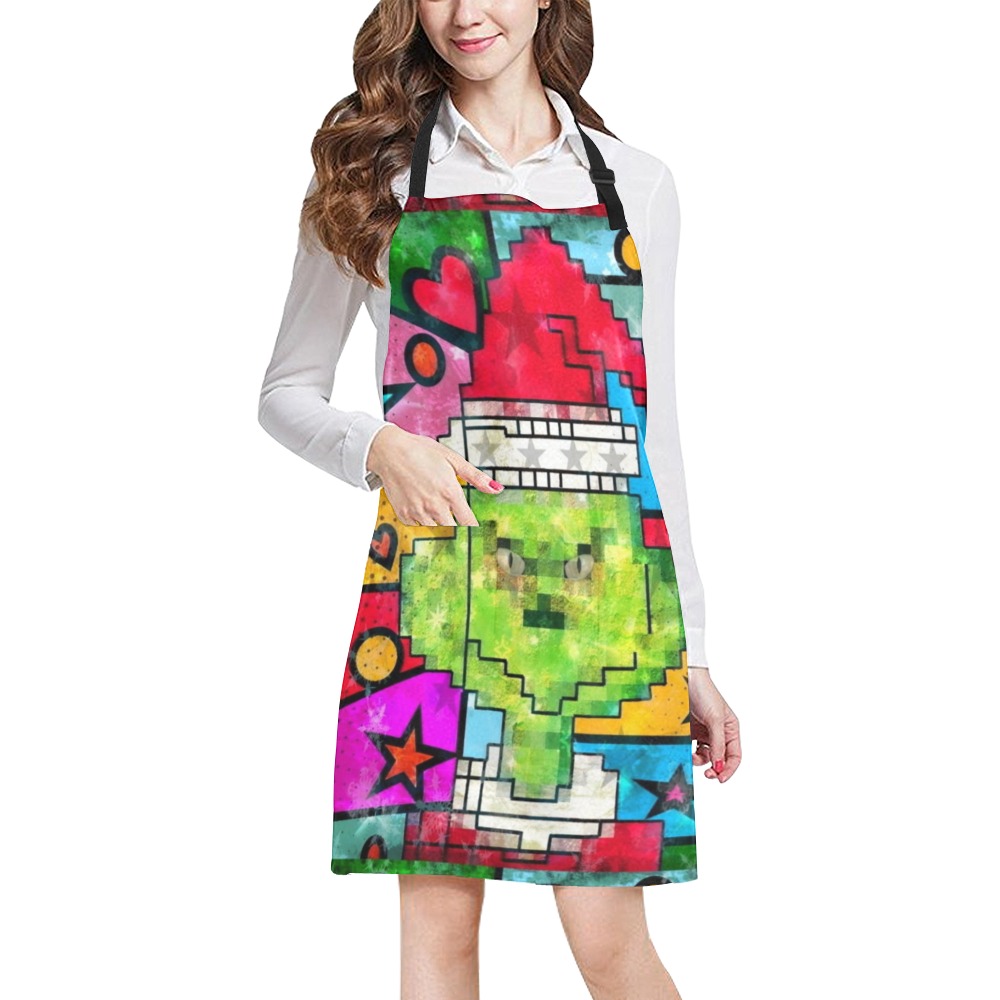 Green Christmas by Nico Bielow All Over Print Apron