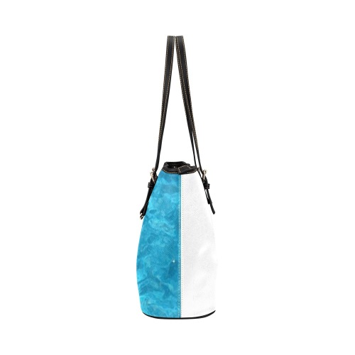 swimming pool water Leather Tote Bag/Small (Model 1651)