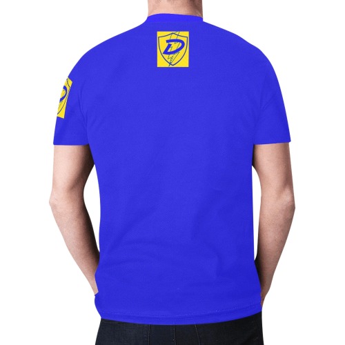 Dionio Clothimg -  T-Shirt ( Big Blue & Yellow Shield Logo) New All Over Print T-shirt for Men (Model T45)