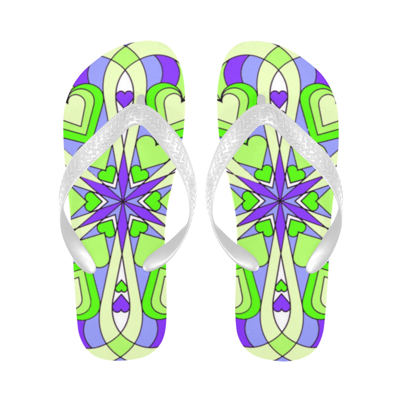 mandala Flip Flops for Men/Women (Model 040)