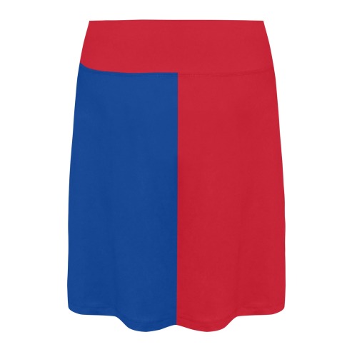 Blue and Red Women's Athletic Skirt (Model D64)