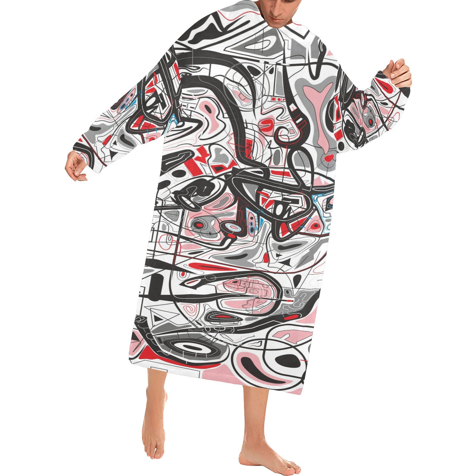 Model 2 Blanket Robe with Sleeves for Adults
