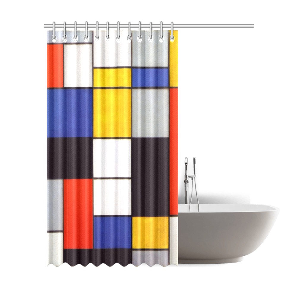 Composition A by Piet Mondrian Shower Curtain 72"x84"