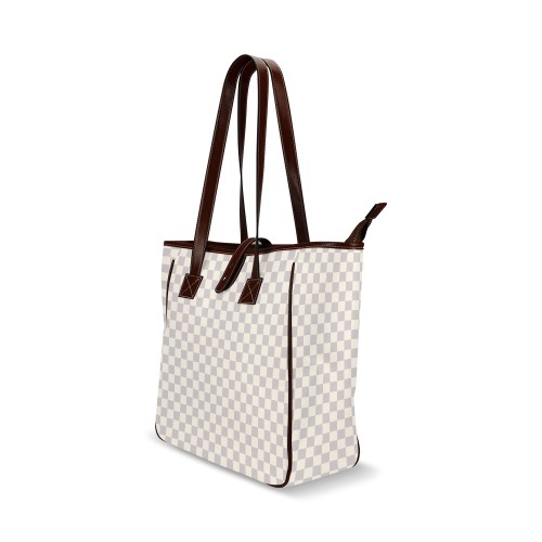 Gray and Cream Classic Tote Bag (Model 1644)