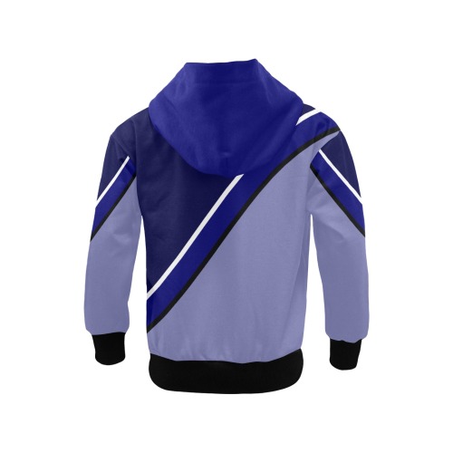 Diagonal Blue White Violet Little Boys' Zip Up Hoodie (Model H58)