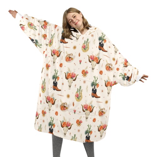 Adult WildWest Pattern1 Blkt Hoodie