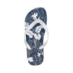 Tropical navy blue Flip Flops for Men/Women (Model 040)