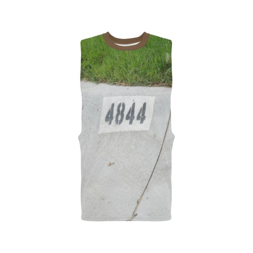 Street Number 4844 with Brown Collar Men's Open Sides Workout Tank Top (Model T72)
