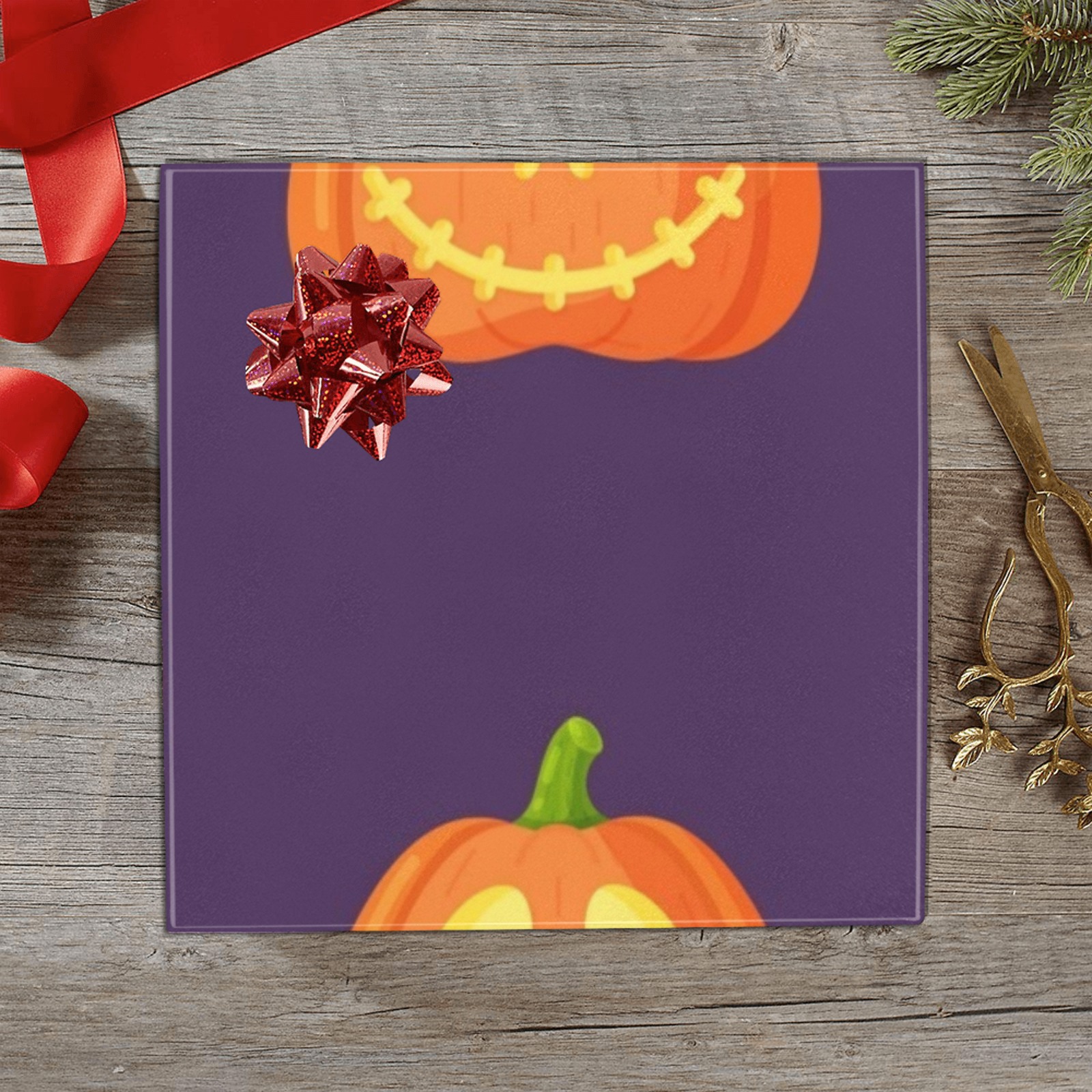 Halloween Pumpkin Gift Wrapping Paper 58"x 23" (2 Rolls)