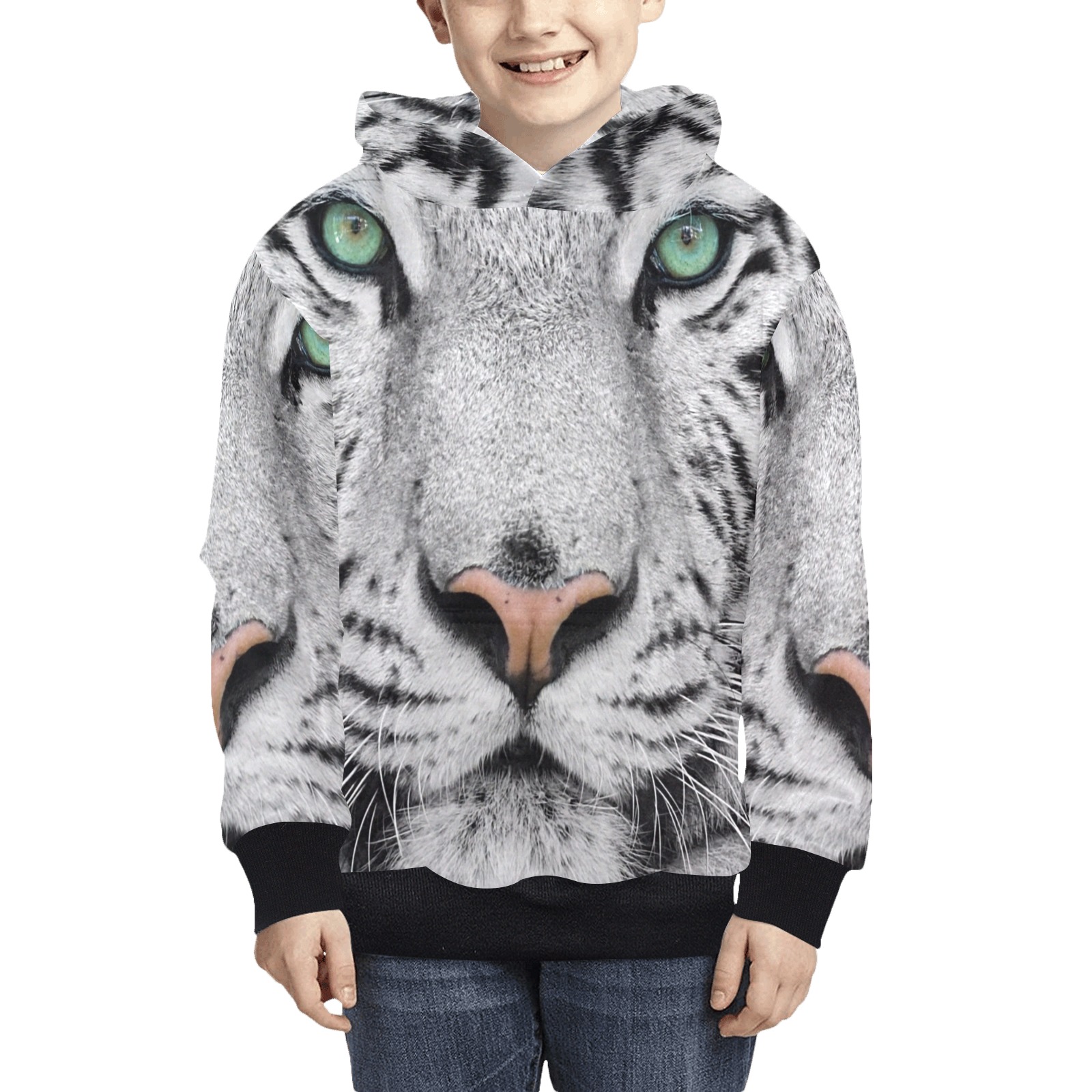 White Tiger kids hoodie Kids' All Over Print Hoodie (Model H38)