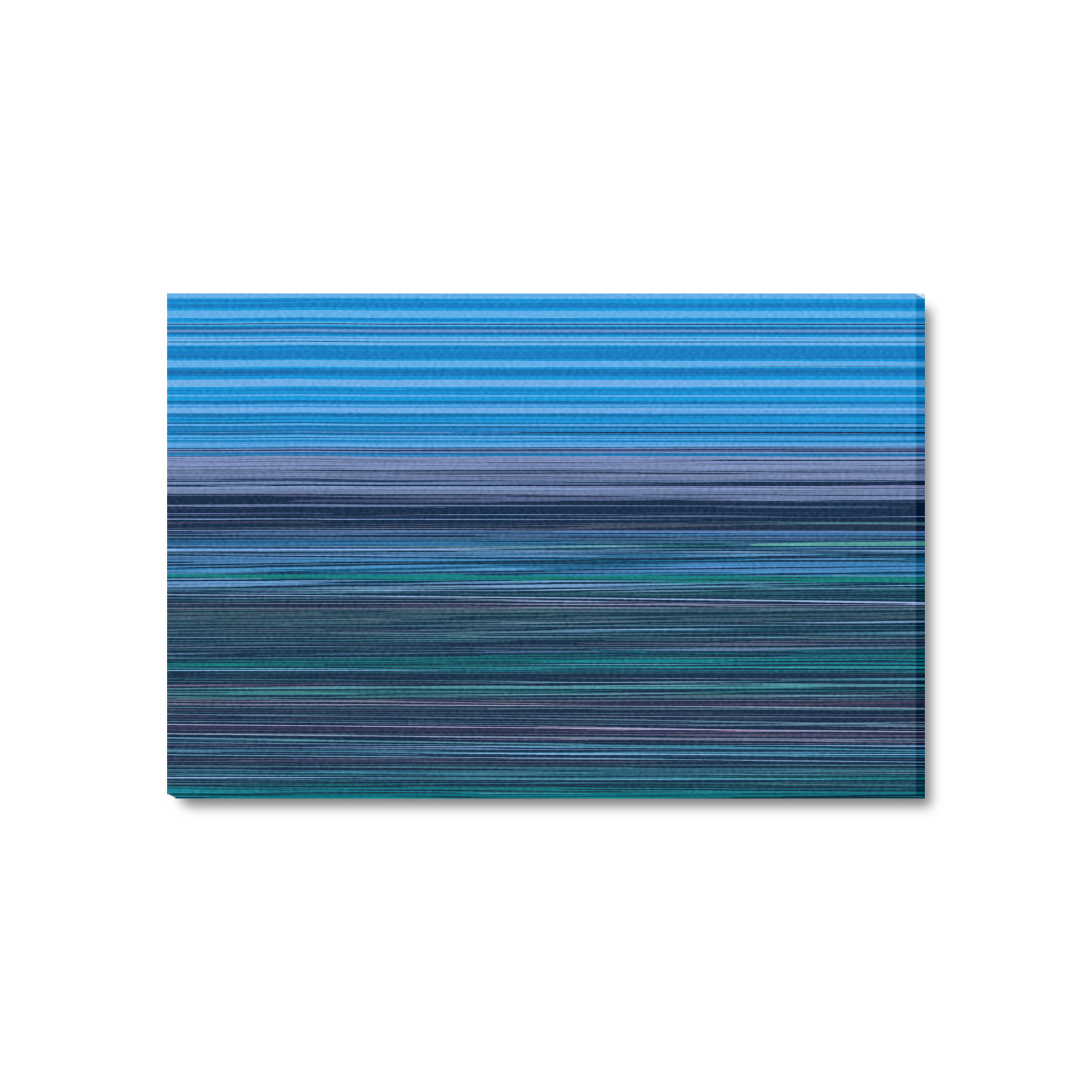Abstract Blue Horizontal Stripes Frame Canvas Print 24"x16"