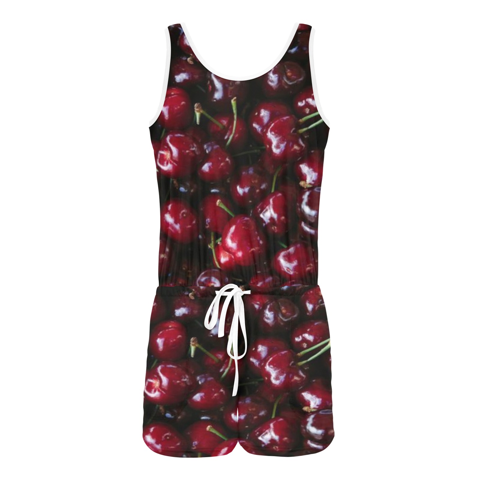 Fruits All Over Print Vest Short Jumpsuit