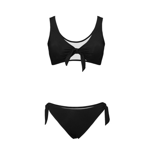 Black Bow Tie Front Bikini Swimsuit (Model S38)