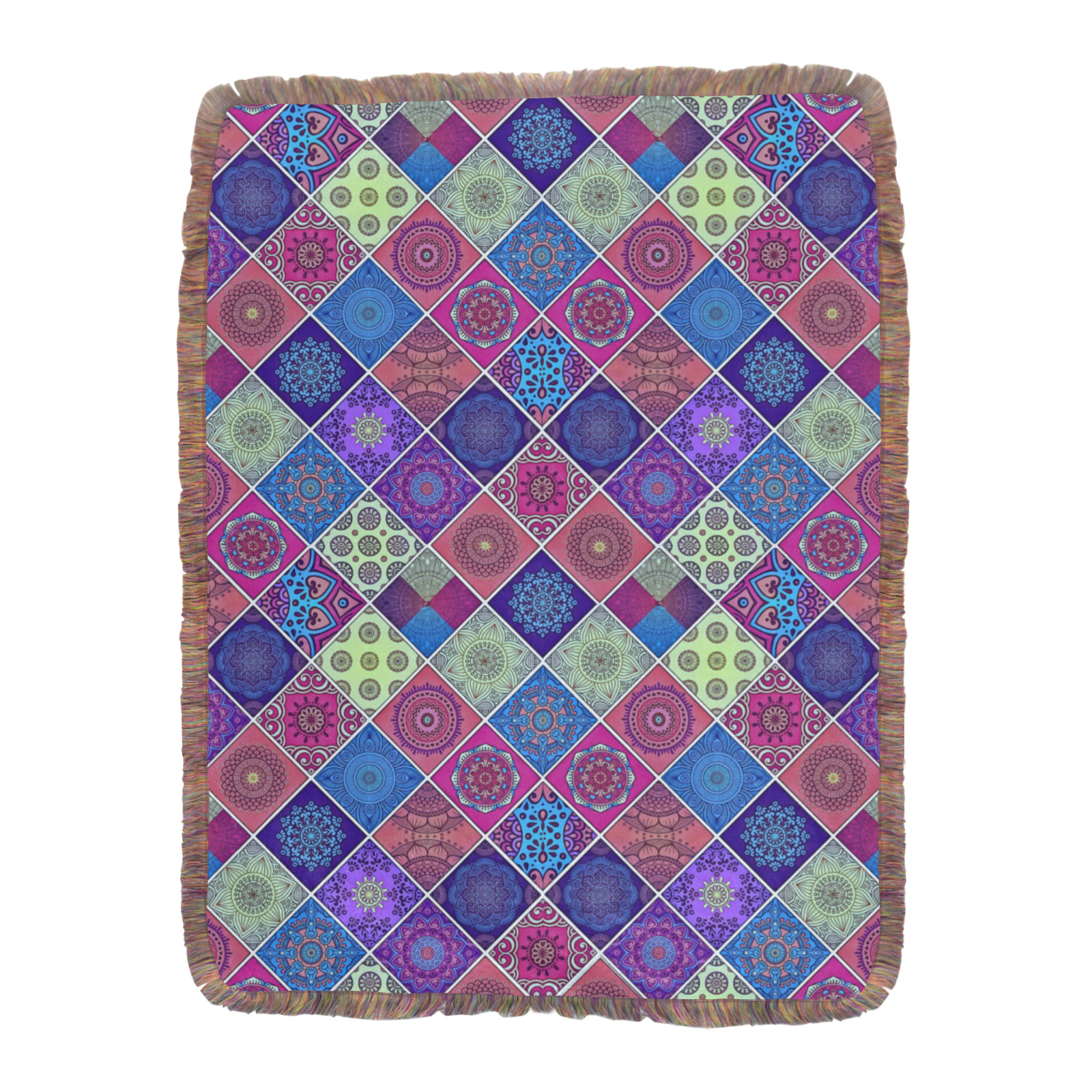 Arabian Style Ultra-Soft Fringe Blanket 60"x80" (Mixed Green)