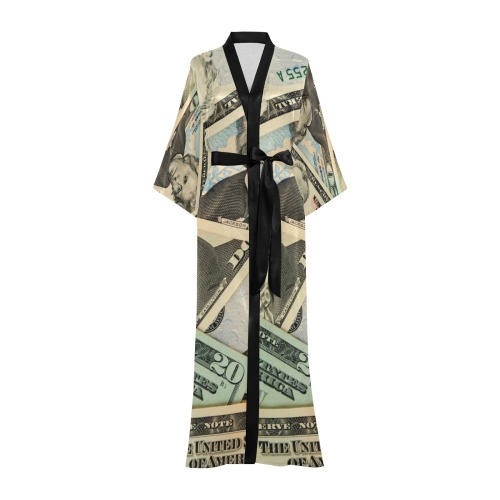 US PAPER CURRENCY Long Kimono Robe