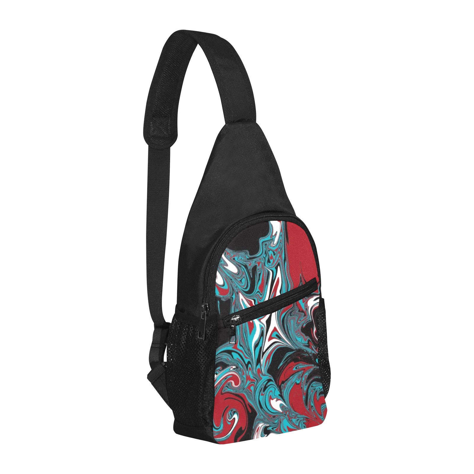 Dark Wave of Colors Chest Bag-Front Printing (Model 1719)