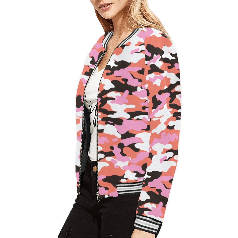 Modern camo texture_03P All Over Print Bomber Jacket for Women (Model H21)