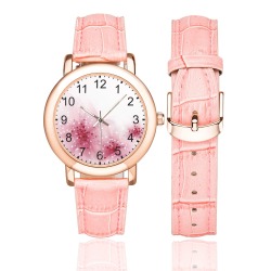 Starry sky Women's Rose Gold Leather Strap Watch(Model 201)