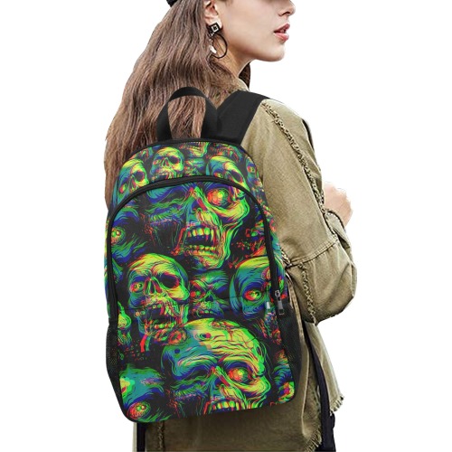 Zombie 4 Fabric Backpack with Side Mesh Pockets (Model 1659)