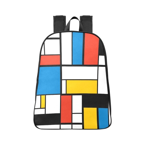 Mondrian De Stijl Modern Fabric School Backpack (Model 1682) (Large)