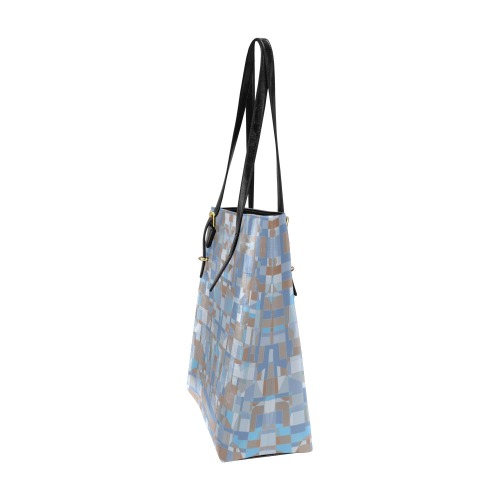Light Gray and Blue Mosaic Pattern Euramerican Tote Bag/Small (Model 1655)