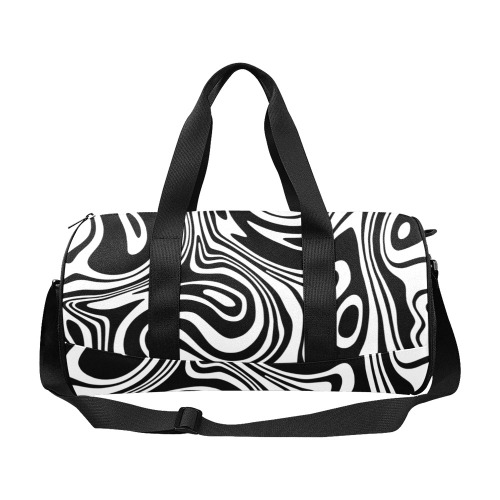 Black and White Marble Duffle Bag (Model 1679)