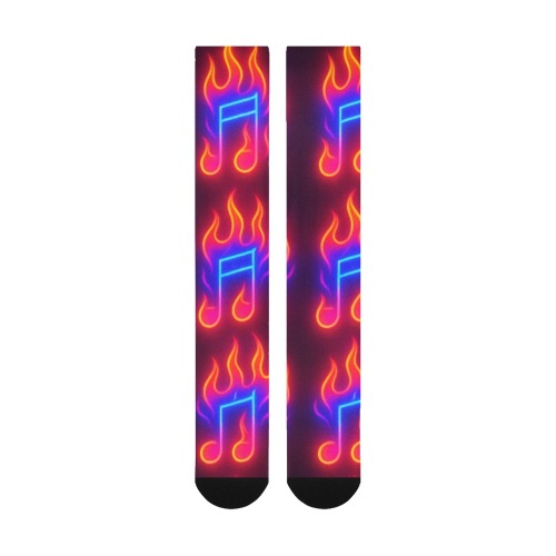 Neon Notes and Fiery Flames