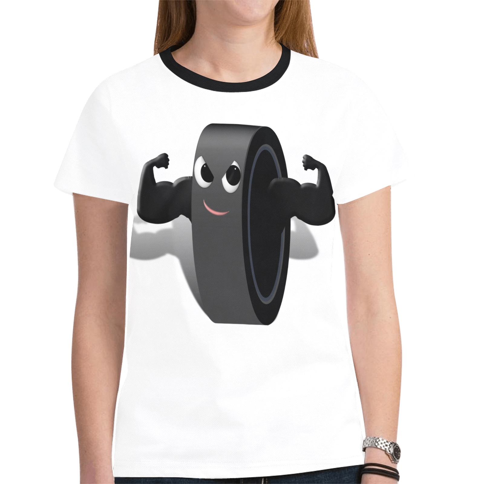 Hockey Puck New All Over Print T-shirt for Women (Model T45)