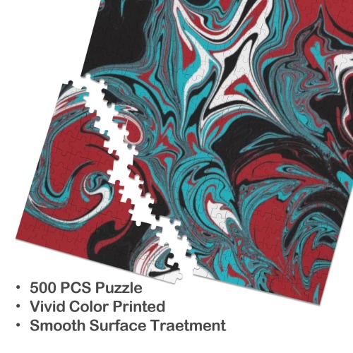 Dark Wave of Colors 500-Piece Wooden Jigsaw Puzzle (Vertical)