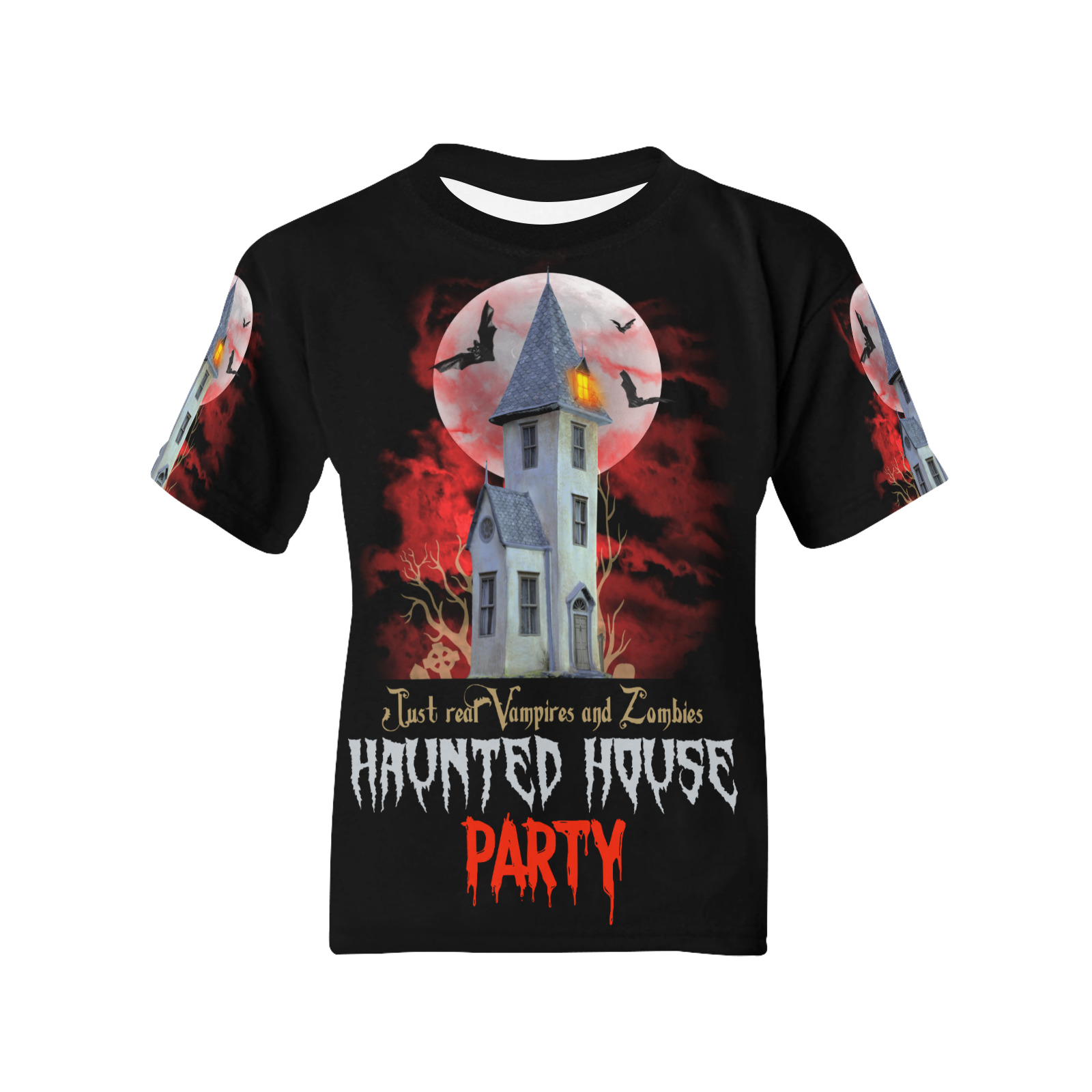 The HAUNTED HOUSE Kids' All Over Print T-shirt (Model T65)