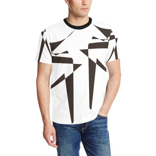 graphic8 Men's All Over Print T-Shirt (Solid Color Neck) (Model T63)