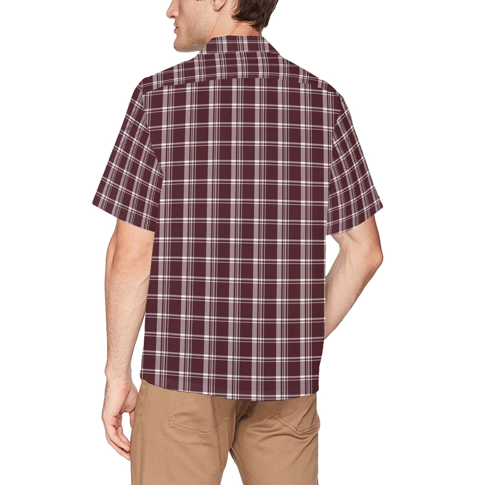 checks (31) Hawaiian Shirt with Chest Pocket (Model T58)