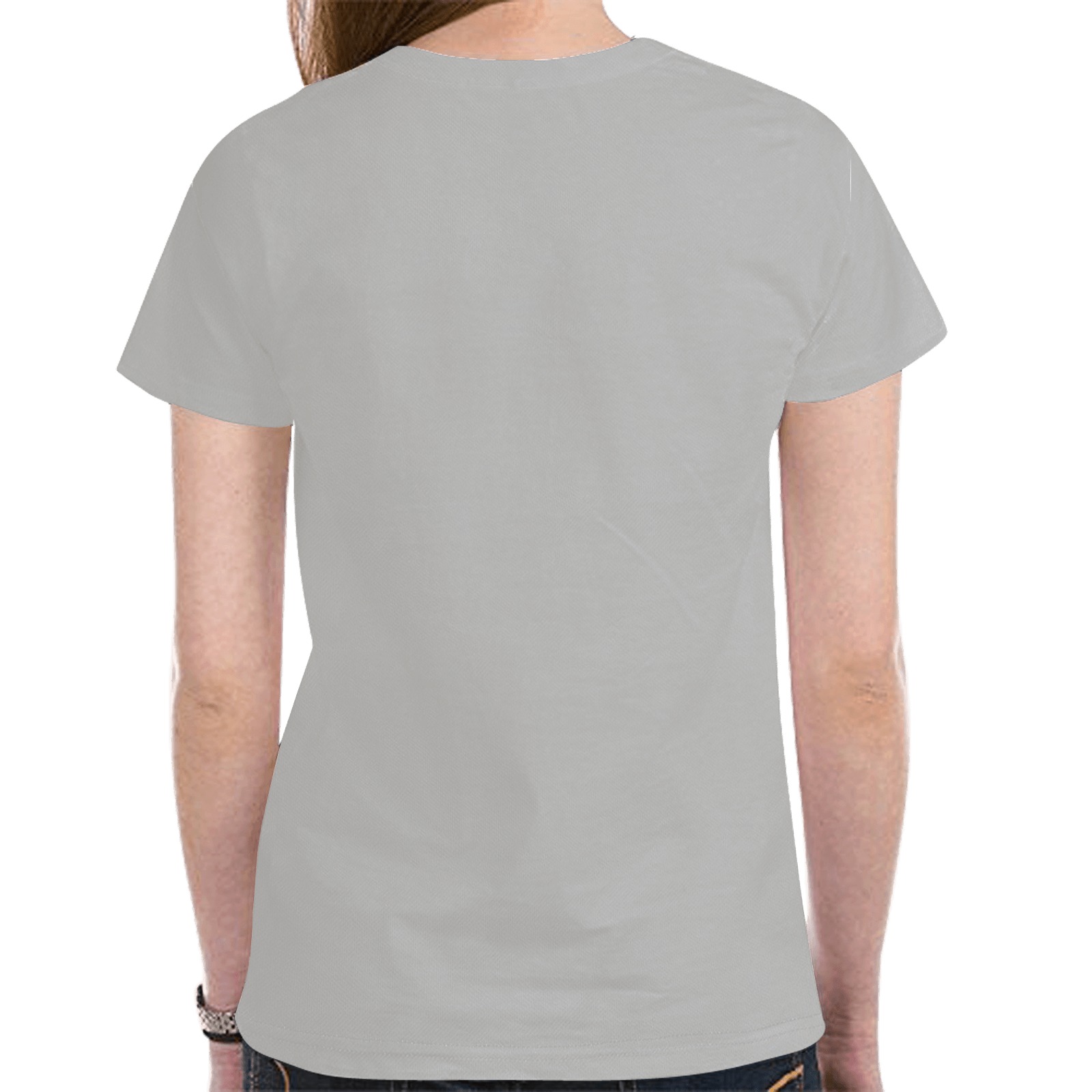 tshirt gray New All Over Print T-shirt for Women (Model T45)