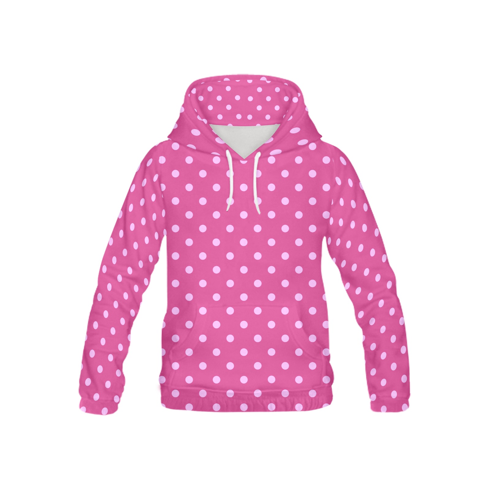 Pink Polka Dots on Fuscia All Over Print Hoodie for Kid (USA Size) (Model H13)
