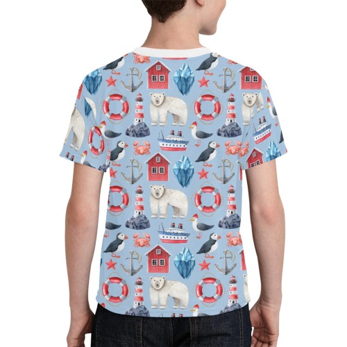 Polarbear, Seagull and Penguin Kids' All Over Print T-shirt (Model T65)