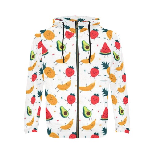 Dancing fruits All Over Print Full Zip Hoodie for Men (Model H14)