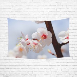 Purity and tenderness of Japanese apticot flowers. Polyester Peach Skin Wall Tapestry 90"x 60"