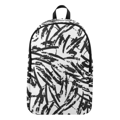Brush Stroke Black and White Fabric Backpack for Adult (Model 1659)