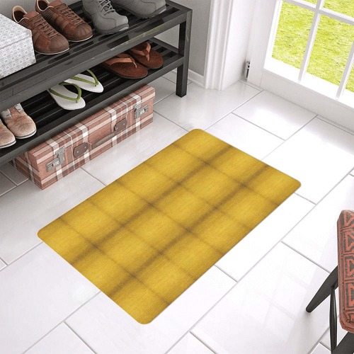yellow squares Doormat 24"x16" (Black Base)