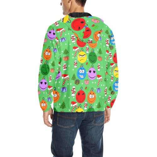 Funny Christmas Balls by Nico Bielow All Over Print Quilted Windbreaker for Men (Model H35)