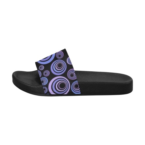 Retro Psychedelic Pretty Purple Pattern Men's Slide Sandals (Model 057)