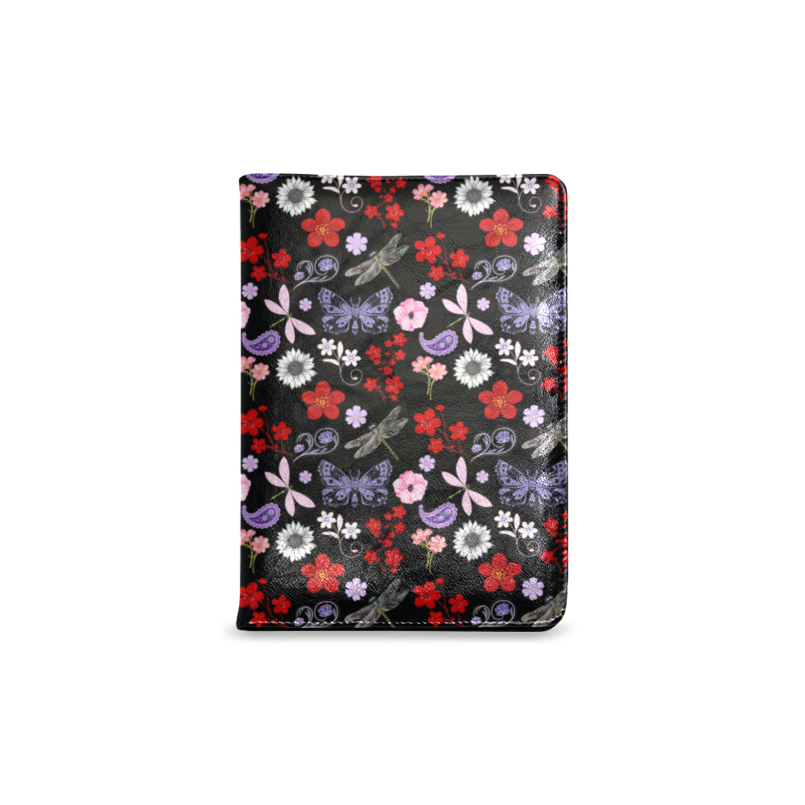 Black, Red, Pink, Purple, Dragonflies, Butterfly and Flowers Design Custom NoteBook A5