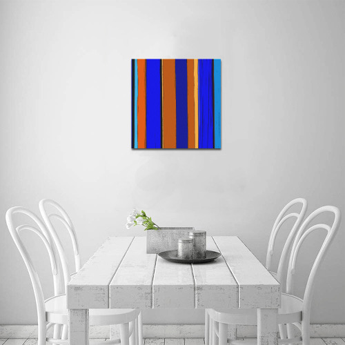 Abstract Blue And Orange 930 Upgraded Canvas Print 16"x16"