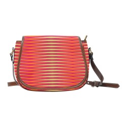 Tribal striped cream orange deep magenta Saddle Bag/Small (Model 1649) Full Customization